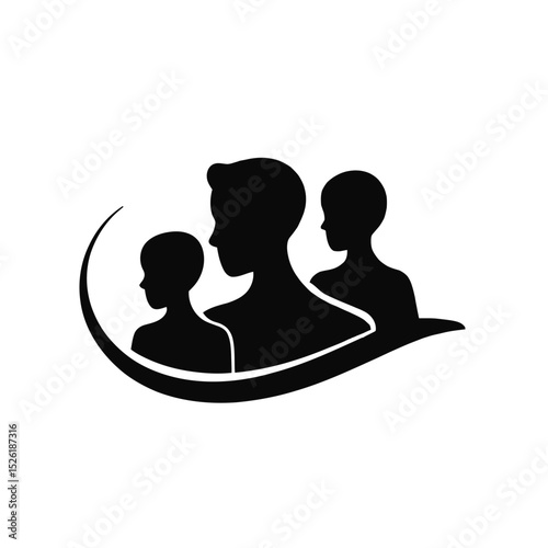 Family Silhouette Logo Representing Unity, Love, and Togetherness