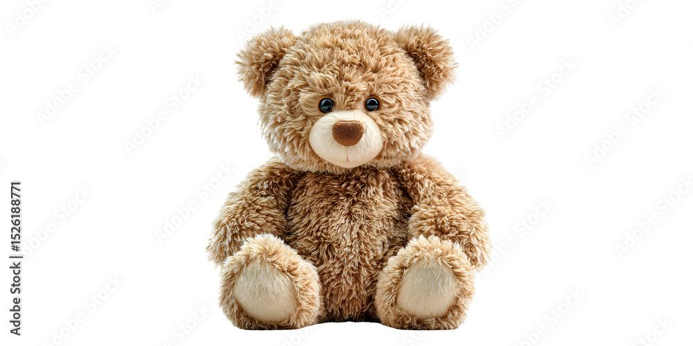 Obraz premium Plush teddy bear sits against darkness