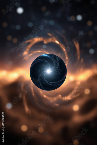 Luminous Orb Pulsing in Grainy Space