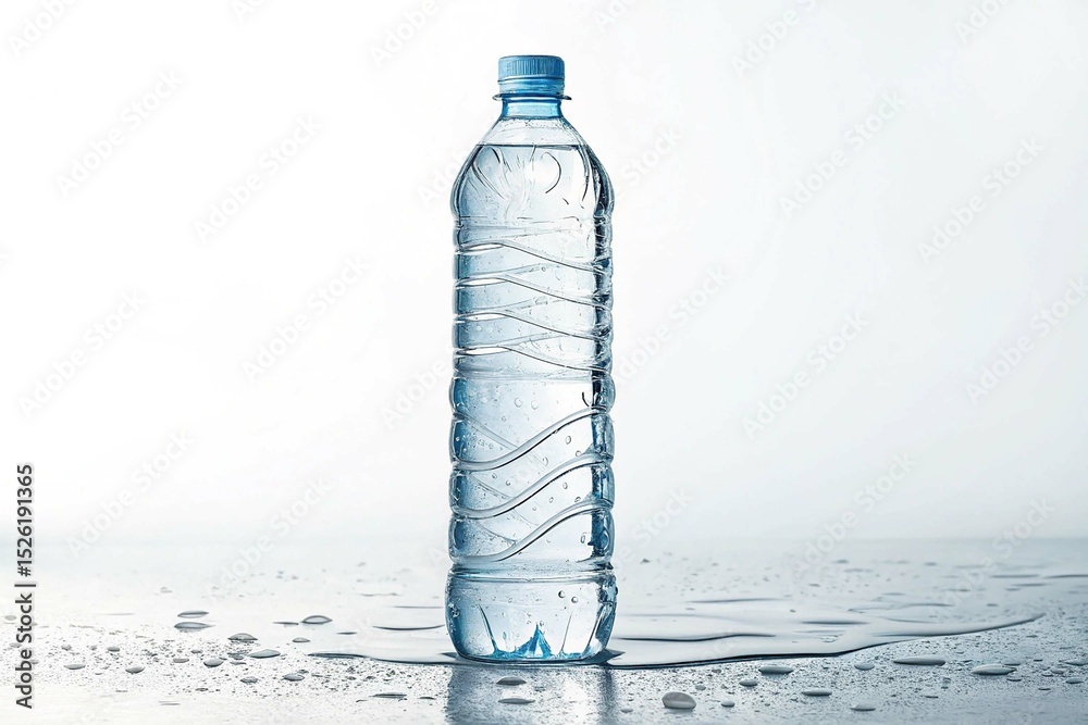 Clear Plastic Water Bottle on White Background Clear Plastic Water Bottle on White Background