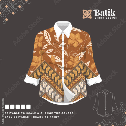 beautiful batik shirt template design 86