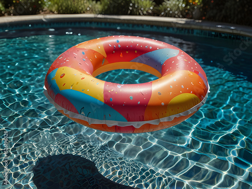 inflatable ring in the pool ,inflatable mattress 