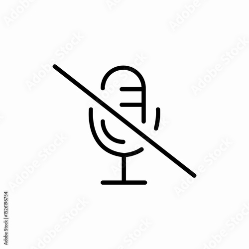 muted microphone silence icon vector sign