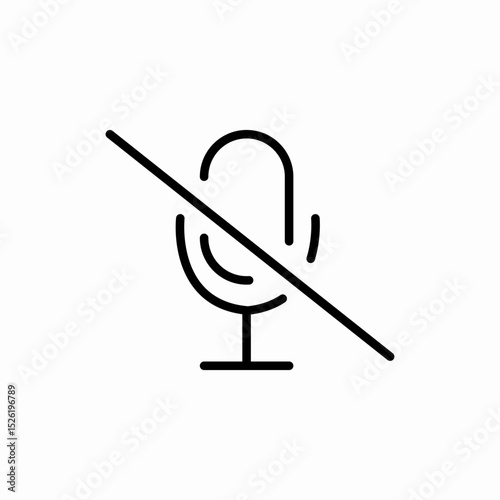 muted microphone silence icon vector sign
