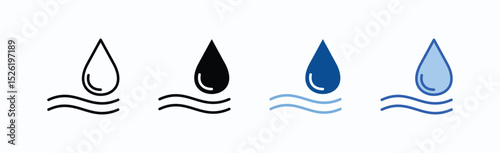 Drop icon sheet multiple style collection isolated vector
