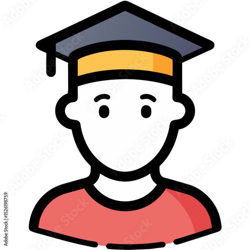 Student Profile and Graduation Approval Icon – Academic Application and Education Process Symbol