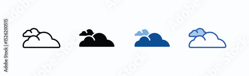 Cloud icon sheet multiple style collection isolated vector