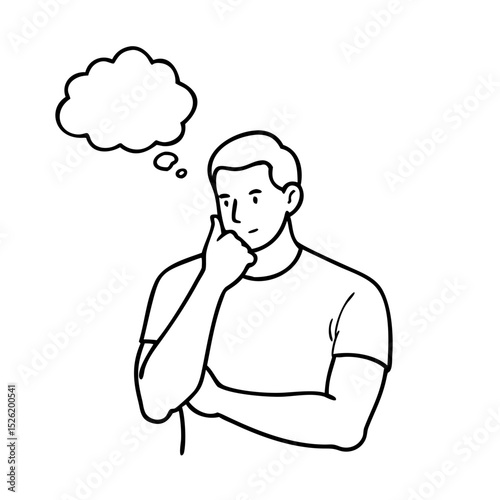 young man thinking about something