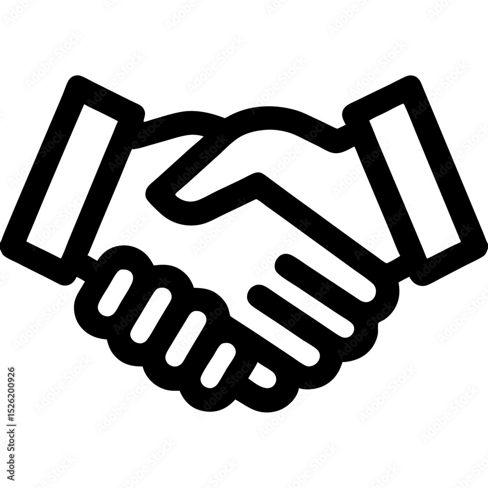 Fototapeta premium Handshake Icon – Partnership, Agreement, and Collaboration Symbol