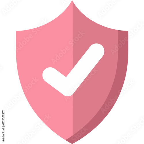 Secure Shield Icon with Check Mark Inside – Safety and Protection Symbol