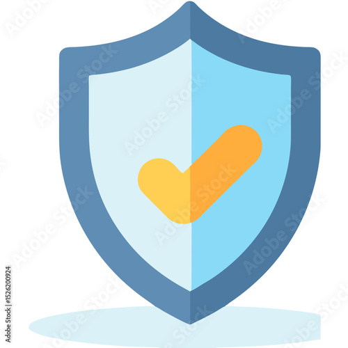 Secure Shield Icon with Check Mark Inside – Safety and Protection Symbol