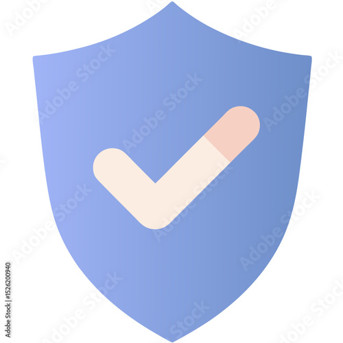 Secure Shield Icon with Check Mark Inside – Safety and Protection Symbol