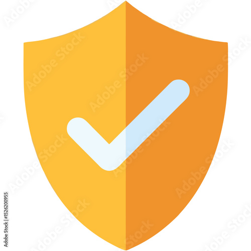 Secure Shield Icon with Check Mark Inside – Safety and Protection Symbol