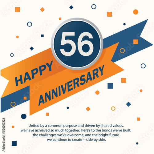 Modern Happy 56th Anniversary Card Design
