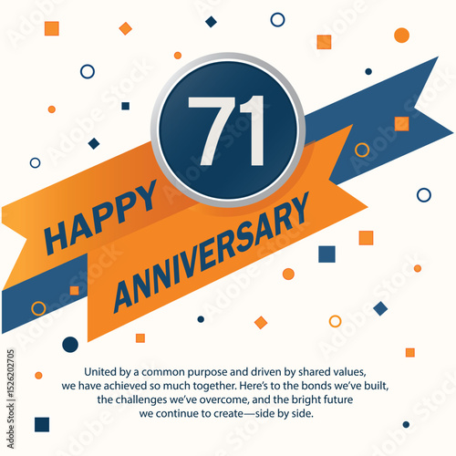 Modern Happy 71st Anniversary Card Design