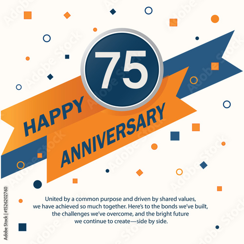 Modern Happy 75th Anniversary Card Design