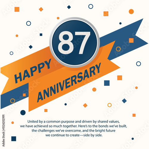 Modern Happy 87th Anniversary Card Design