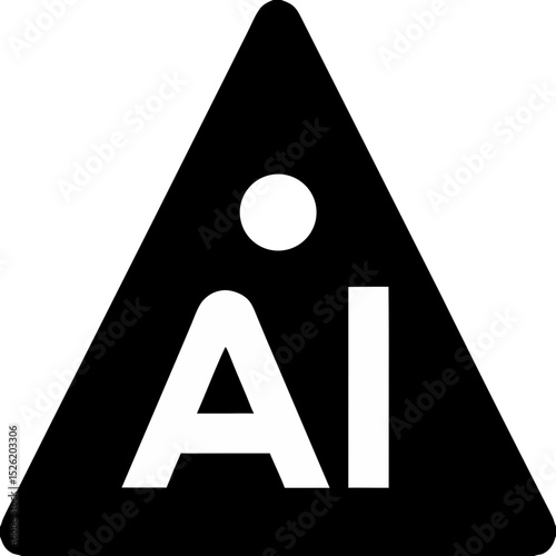 AI Pictogram Icon – Artificial Intelligence Symbol for Future Technology