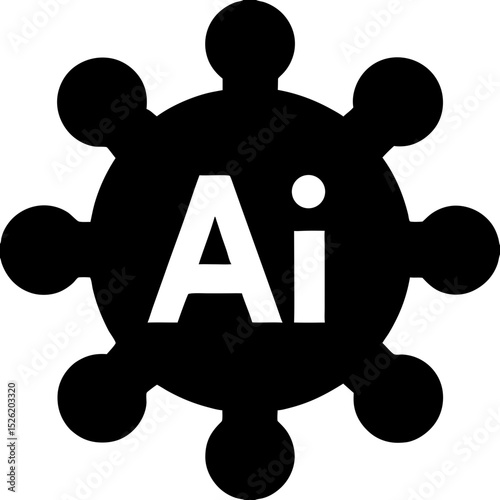 AI Pictogram Icon – Artificial Intelligence Symbol for Future Technology