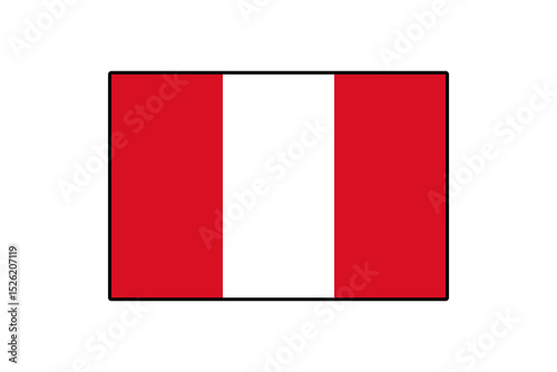 The flag of Peru features vertical bands of red and white, symbolizing the nation's pride and culture. It prominently displays its colors on a crisp, clear day.