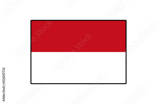 The flag of Monaco features two horizontal bands in red and white, symbolizing the principality. This distinctive design is used during national celebrations and events.