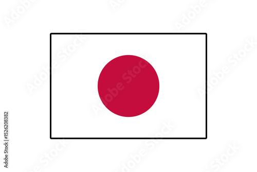 This artwork features the flag of Japan, showcasing a simple yet striking design of a red circle on a white background. It symbolizes the nation's identity and culture.