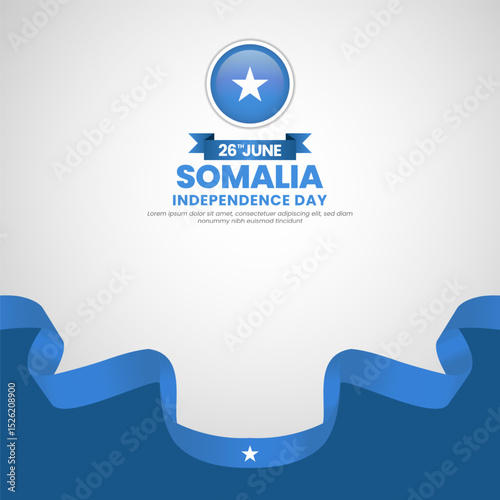 Somalia independence day Square banner background with waving flag illustration