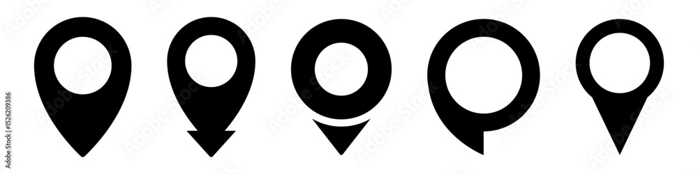 Locatin pin icon set simple design Locatin pin icon set simple design