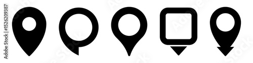 Locatin pin icon set simple design