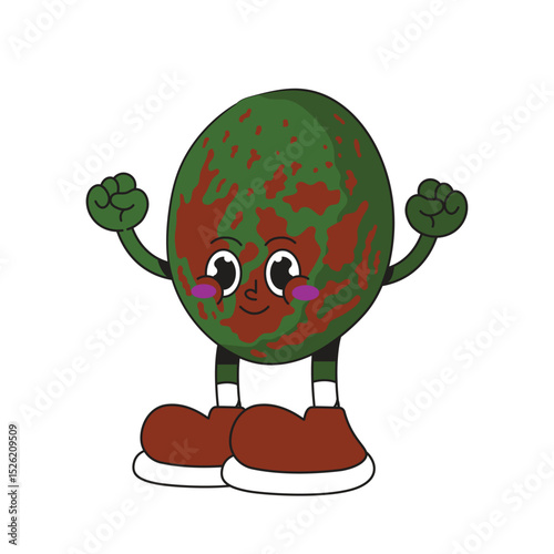 Matoa fruit mascot logo retro character cartoon icon illustration