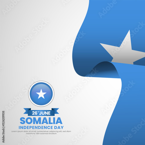 Somalia flag for independence day square banner background with realistic flag