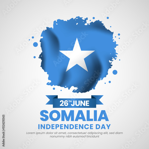 Somalia independence day with Grunge brush painted flag style for square banner background
