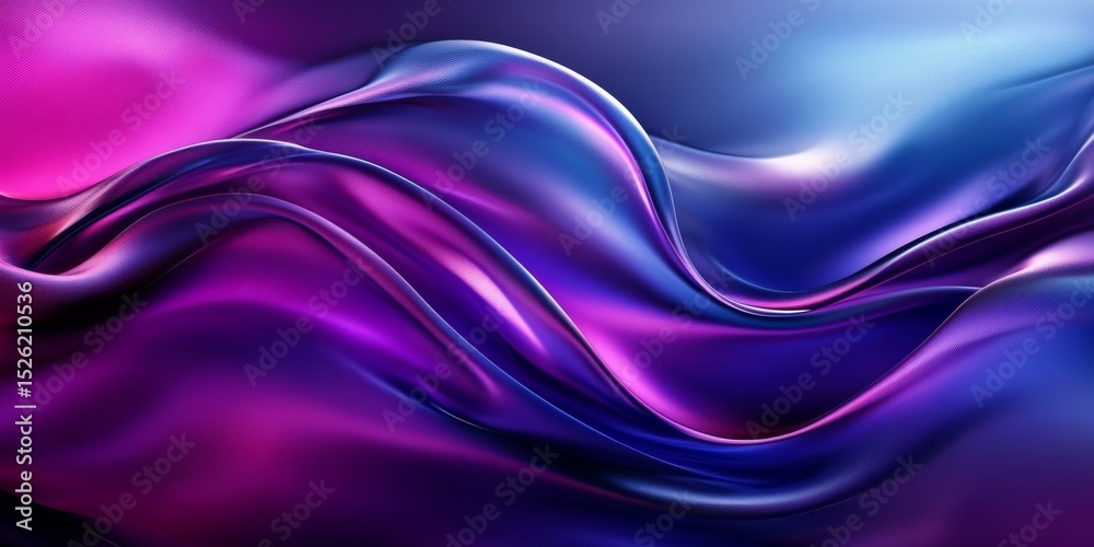 Fototapeta premium Abstract Gradient of Shimmering Curves in Purple Satin with Luxurious Waves Creating Smooth Motion
