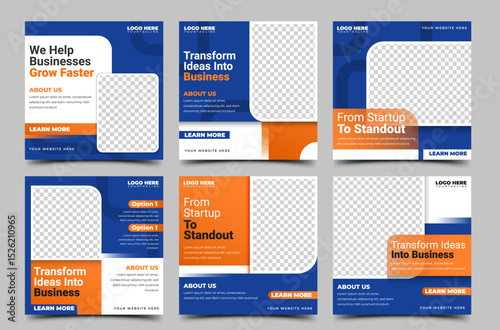 Set of Modern minimalist square banner design. Business marketing promotion branding social media post template.