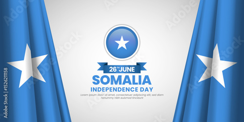 Somalia flag for independence day banner background with blank space area