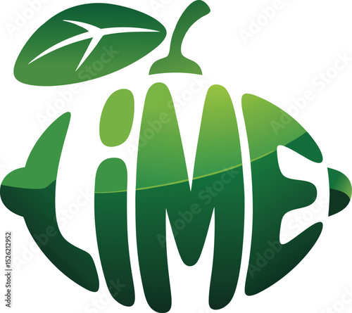 Lime Graphic Design A vibrant lime green graphic design featuring the word "LIME" incorporated into the shape of a lime fruit
