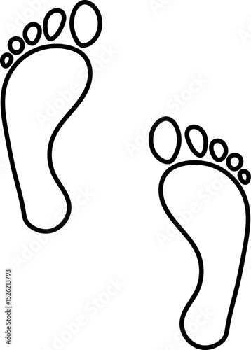 Footprints icon in outline style.