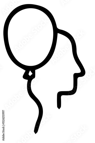 Elevated Thoughts A Balloon Head Icon for Creativity and Inspiration