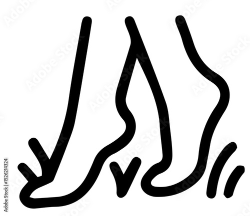 Simple feet illustration showcasing bare human feet in a line drawing