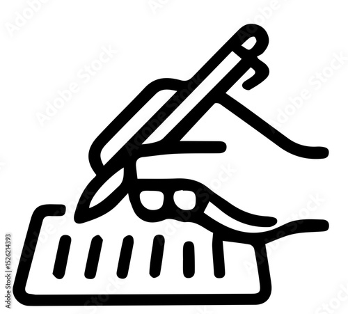 Capture Your Ideas Write Your Thoughts Hand Holding Pen on Paper Icon