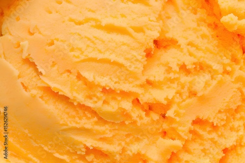 Close up texture of creamy orange ice cream