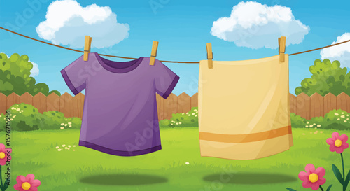 Laundry Day in the Backyard

