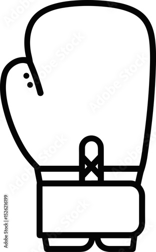 Outline of a boxing glove with a strap on the wrist  