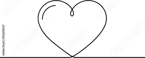 Simple line drawing of a heart shape on a white background  