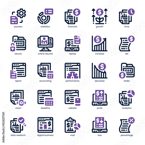 Business Analytics Icon pack for your website, mobile, presentation, and logo design. Business Analytics Icon dual tone design. Vector graphics illustration and editable stroke.
