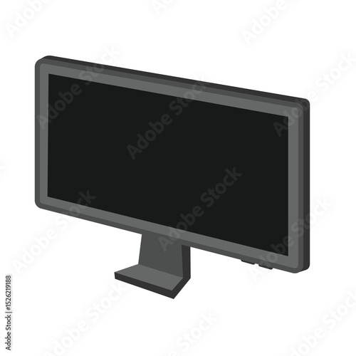 Computer monitor vector art, computer screen vector image, computer clip art, clip art computer, flat design vector illustration, isolated on white background