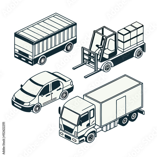 Efficient Transportation Trucks, Cars, and Forklifts for Logistics