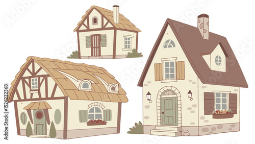 Detailed house architectural vector illustration