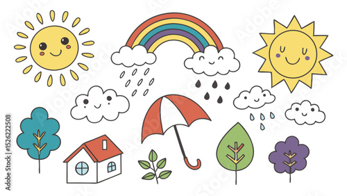 Happy children playing colorful vector illustration for kids