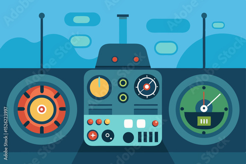 Retro Futuristic Submarine Control Panel Vintage Design Meets Underwater Exploration